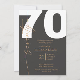Elegant Modern Calligraphy 70th Adult Birthday Kaart