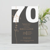 Elegant Modern Calligraphy 70th Adult Birthday Kaart (Staand voorkant)