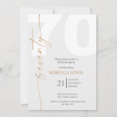 Elegant Modern Calligraphy 70th Adult Birthday Kaart (Voorkant)