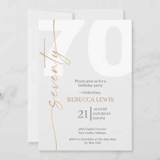 Elegant Modern Calligraphy 70th Adult Birthday Kaart