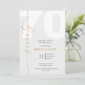 Elegant Modern Calligraphy 70th Adult Birthday Kaart (Staand voorkant)