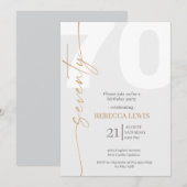 Elegant Modern Calligraphy 70th Adult Birthday Kaart (Voorkant / Achterkant)