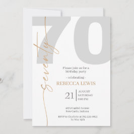 Elegant Modern Calligraphy 70th Adult Birthday Kaart