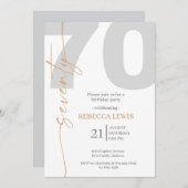 Elegant Modern Calligraphy 70th Adult Birthday Kaart (Voorkant / Achterkant)