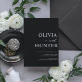 Elegant Modern Calligraphy Black Wedding Kaart