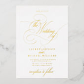 Elegant Modern Calligraphy Classic Wedding Folie Uitnodiging (Voorkant)