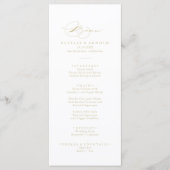 Elegant modern Calligraphy Gold Dinner Menu (Voorkant)
