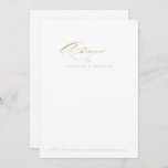 Elegant Modern Calligraphy Gold Wedding Advieskaart<br><div class="desc">Deze elegante moderne bruidskaart voor calligrafie is perfect voor een rustige bruiloft. Het eenvoudige en stijlvolle ontwerp kenmerkt klassieke en fancy manuscripttypografie in goud. Deze kaarten zijn perfect voor een bruiloft, vrijgezellenfeest, baby shower, graduatiedag en nog veel meer. Pas de kaarten aan met de namen van de bruid en de...</div>