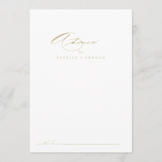 Elegant Modern Calligraphy Gold Wedding Advieskaart (Voorkant)