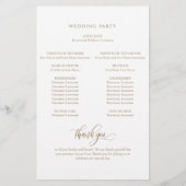 Elegant modern Calligraphy Gold Wedding Programme (Achterkant)