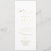 Elegant modern Calligraphy Gold Wedding Programme Programmakaart (Voorkant)