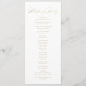 Elegant modern Calligraphy Gold Wedding Programme Programmakaart (Achterkant)