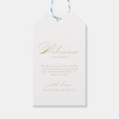 Elegant Modern Calligraphy Gold Wedding Welcome Cadeaulabel (Voorkant)