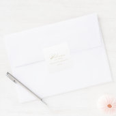 Elegant Modern Calligraphy Gold Wedding Welcome Vierkante Sticker (Envelop)