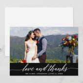 Elegant Modern Calligraphy Love Bedankt Wedding B (Voorkant / Achterkant)