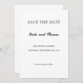 Elegant Modern Calligraphy Minimalist Chic Wedding Save The Date (Voorkant / Achterkant)