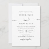 Elegant Modern Calligraphy Minimalist Wedding Kaart (Voorkant)