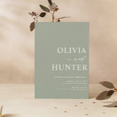 Elegant Modern Calligraphy Sage Green Wedding Kaart