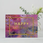 Elegant Modern Calligraphy Schrift Happy Holidays Folie Feestdagenkaart (Staand Voorkant)