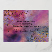 Elegant Modern Calligraphy Schrift Happy Holidays Folie Feestdagenkaart (Achterkant)