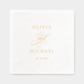 Elegant Modern Calligraphy Script Wedding Gold Folie Servetten (Voorkant)