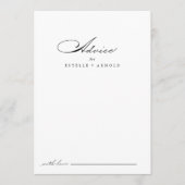 Elegant Modern Calligraphy Wedding Advice Kaart (Voorkant)