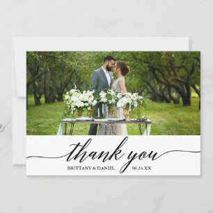 Elegant Modern Calligraphy Wedding Bedankkaart
