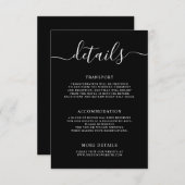 Elegant Modern Calligraphy Wedding Details Informatiekaartje (Voorkant / Achterkant)
