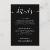 Elegant Modern Calligraphy Wedding Details Informatiekaartje (Voorkant)