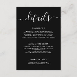 Elegant Modern Calligraphy Wedding Details Informatiekaartje