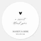 Elegant Modern Calligraphy Wedding Favor Sticker (Voorkant)