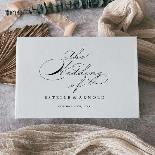 Elegant Modern Calligraphy Wedding Gastenboek