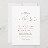 Elegant Modern Calligraphy Wedding Invitation Kaart (Voorkant)