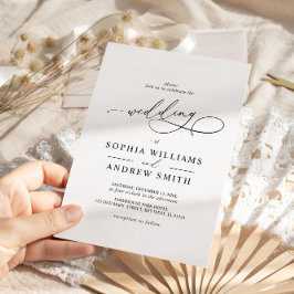 Elegant Modern Calligraphy Wedding Invitation Kaart