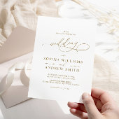 Elegant Modern Calligraphy Wedding Invitation Kaart
