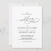 Elegant Modern Calligraphy Wedding Invitation Kaart (Voorkant)