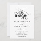 Elegant Modern Calligraphy Wedding Invitation Kaart (Voorkant)