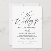 Elegant Modern Calligraphy Wedding Kaart (Voorkant)
