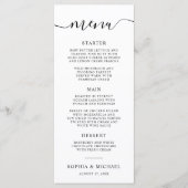Elegant Modern Calligraphy Wedding Menu (Voorkant)