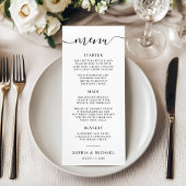 Elegant Modern Calligraphy Wedding Menu
