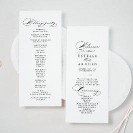 Elegant modern calligraphy Wedding Programme Programmakaart