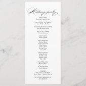 Elegant modern calligraphy Wedding Programme Programmakaart (Achterkant)