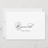 Elegant Modern Calligraphy Wedding Reserved Sign (Achterkant)