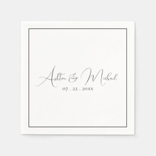 Elegant Modern Calligraphy Wedding Servet
