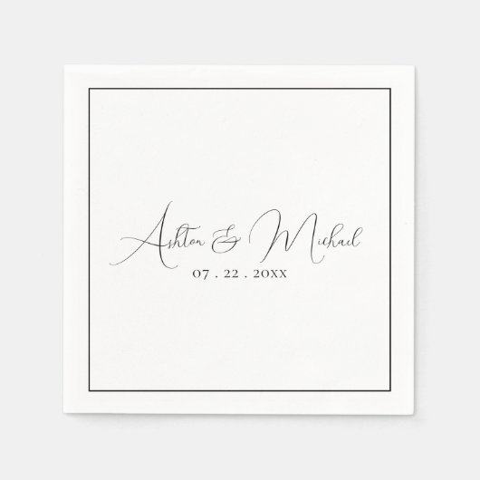 Elegant Modern Calligraphy Wedding Servet (Voorkant)