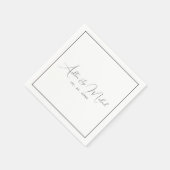 Elegant Modern Calligraphy Wedding Servet (Hoek)