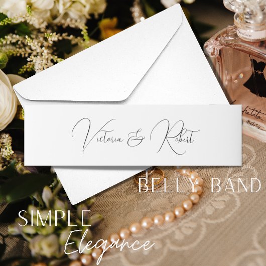 Elegant Modern Calligraphy Wedding Uitnodigingen Wikkel