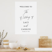 Elegant Modern Calligraphy Wedding Welcome Sign Poster (Keuken)