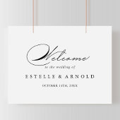 Elegant Modern Calligraphy Wedding Welcome Sign Poster