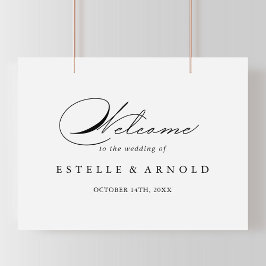 Elegant Modern Calligraphy Wedding Welcome Sign Poster